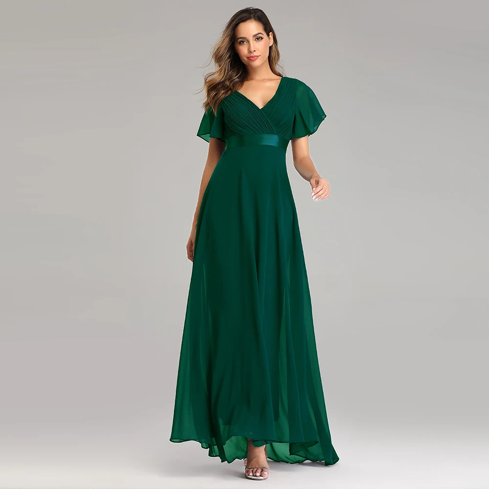 Midnight Grace V-Neck Gown