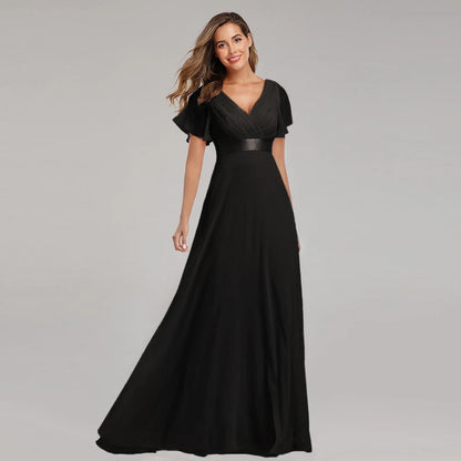 Midnight Grace V-Neck Gown