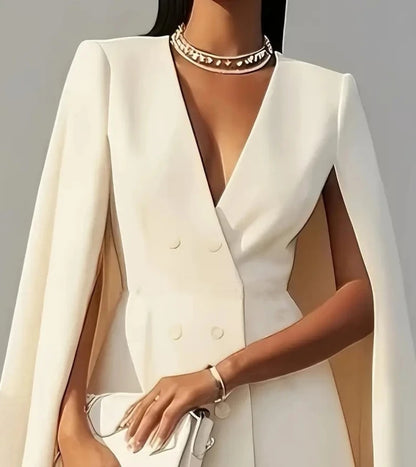 Regal Cape Blazer Dress