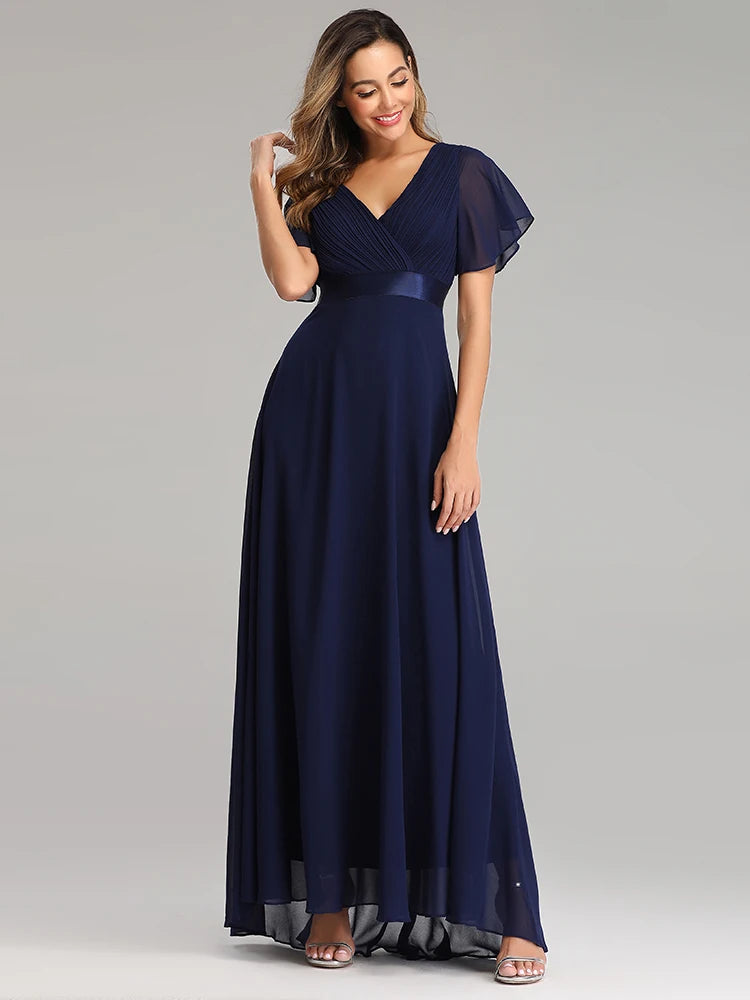 Midnight Grace V-Neck Gown