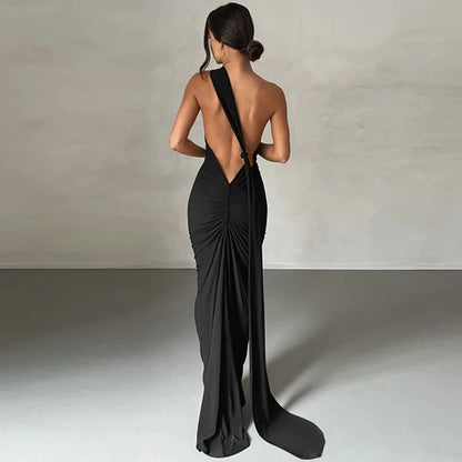 Scarlet Muse One-Shoulder Gown