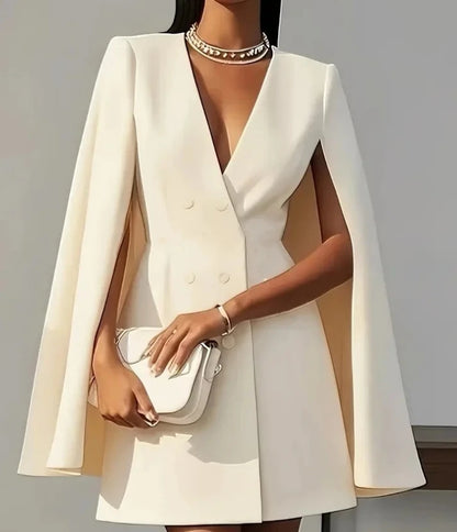 Regal Cape Blazer Dress