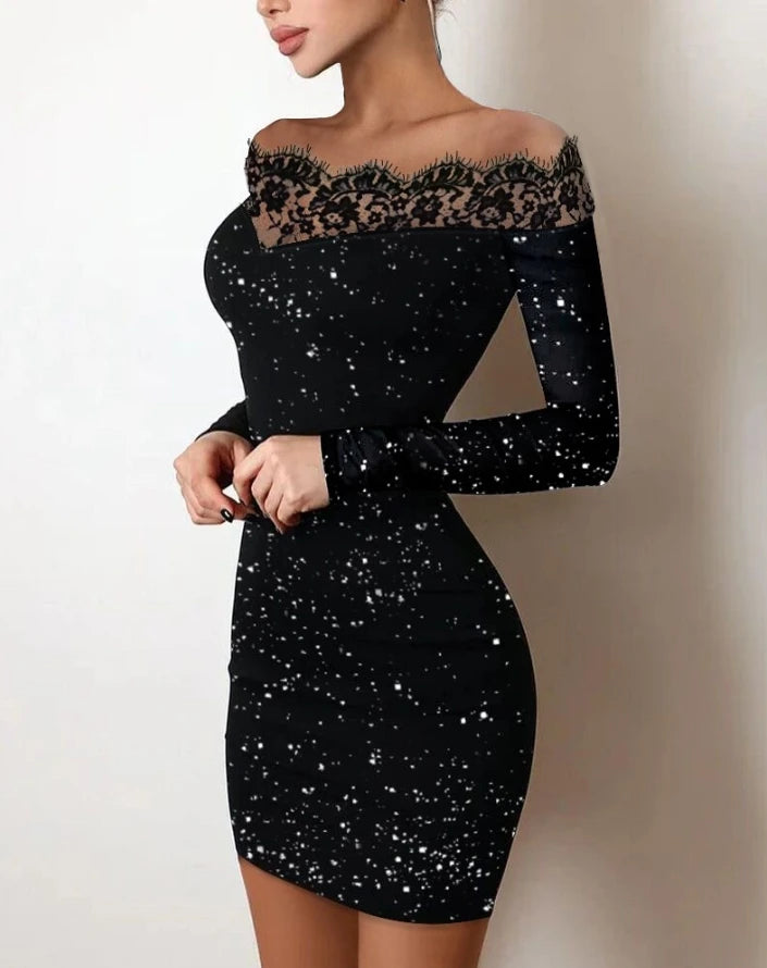 Black Aurora Glitter Dress