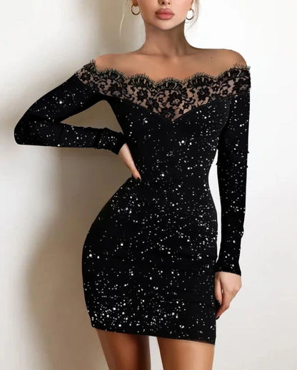 Black Aurora Glitter Dress