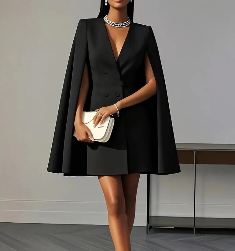 Regal Cape Blazer Dress