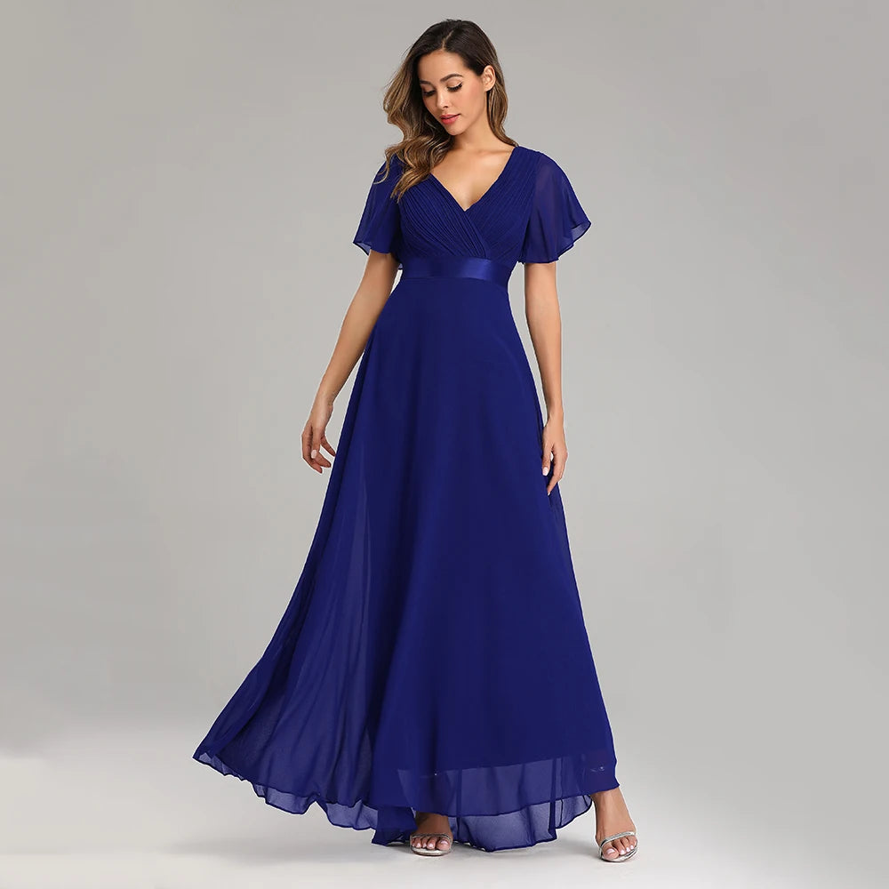 Midnight Grace V-Neck Gown