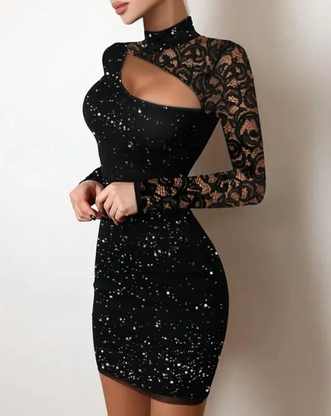 Black Aurora Glitter Dress